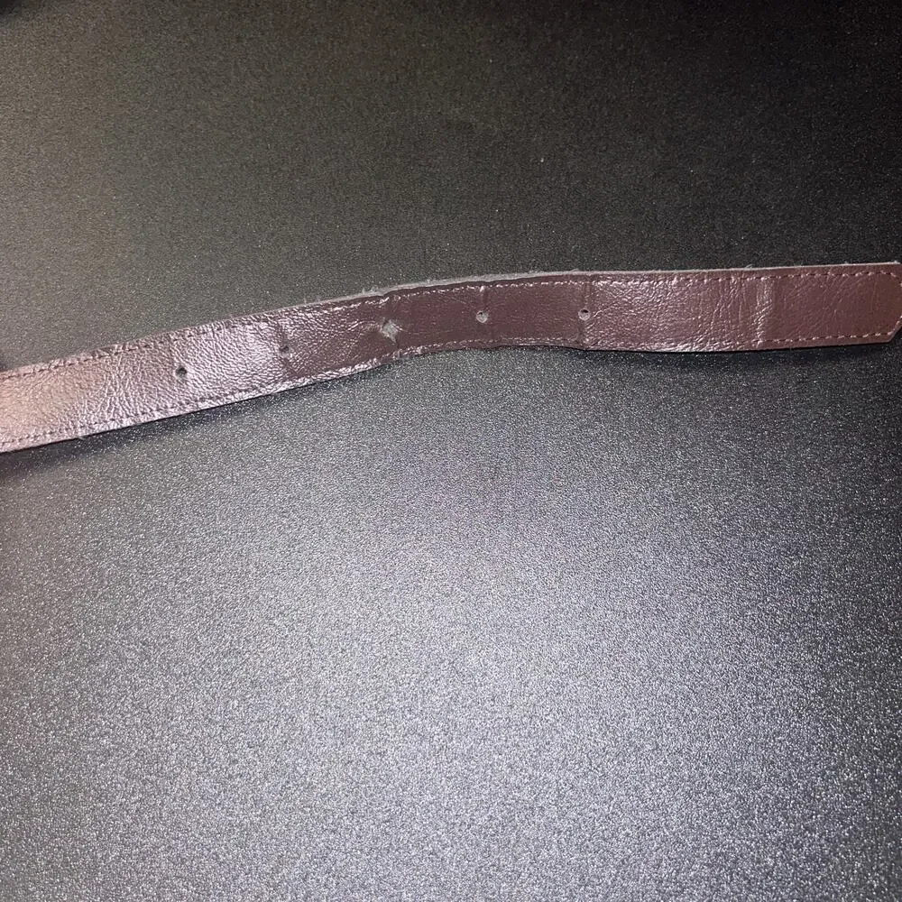 Brown Textured Faux Leather Adjustable Belt Women's Size 12